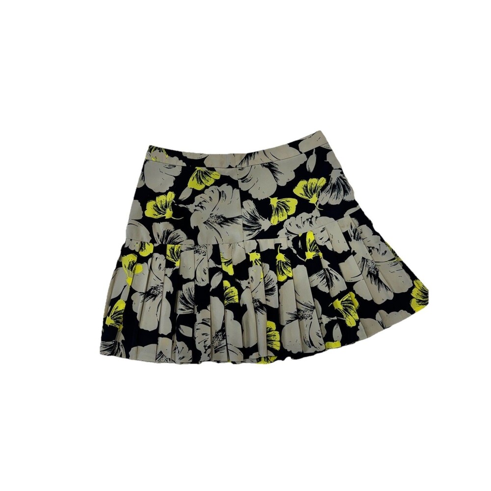 Banana Republic Womens Bright Floral Skirt Pleated Tiered Chiffon Short Size 8
